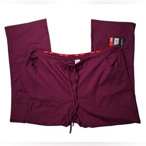 Dickies Women's/Mens Mid Rise EDS Drawstring Cargo Scrub Pants Burgundy Size 2XL